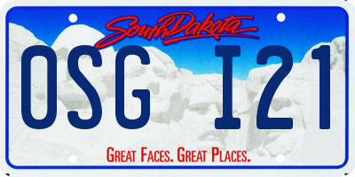 SD license plate 0SGI21