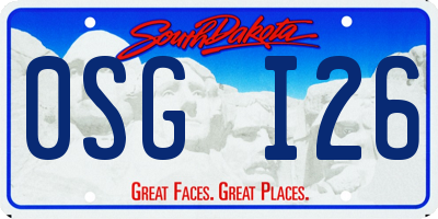 SD license plate 0SGI26