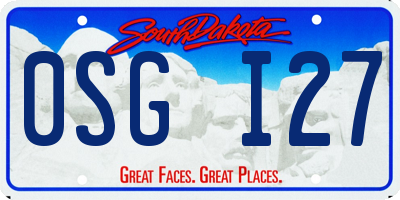 SD license plate 0SGI27