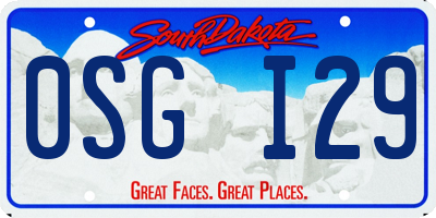 SD license plate 0SGI29