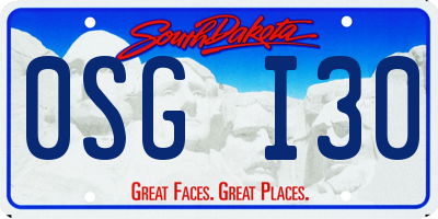 SD license plate 0SGI30