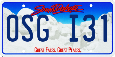 SD license plate 0SGI31