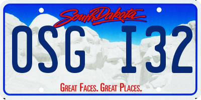 SD license plate 0SGI32