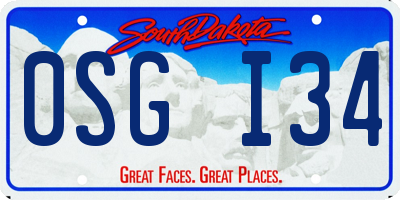 SD license plate 0SGI34