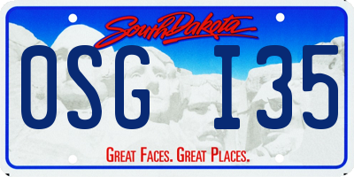 SD license plate 0SGI35