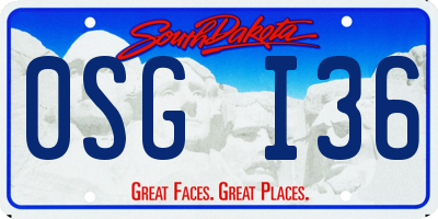 SD license plate 0SGI36