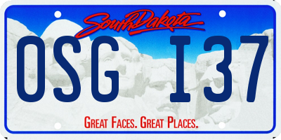 SD license plate 0SGI37