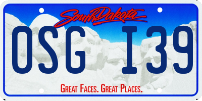 SD license plate 0SGI39