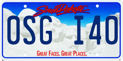 SD license plate 0SGI40