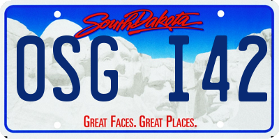 SD license plate 0SGI42