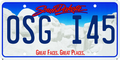 SD license plate 0SGI45
