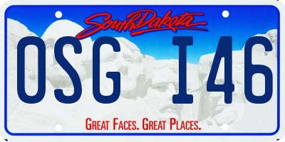 SD license plate 0SGI46