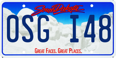 SD license plate 0SGI48