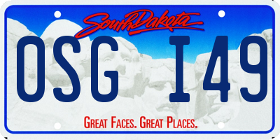 SD license plate 0SGI49