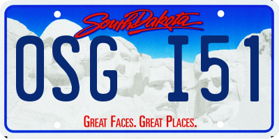 SD license plate 0SGI51