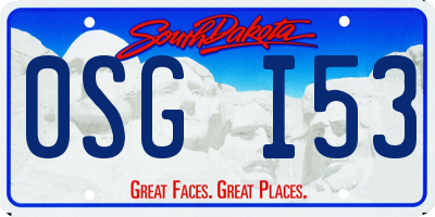 SD license plate 0SGI53