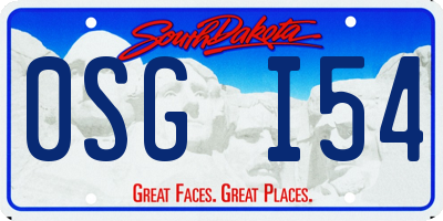 SD license plate 0SGI54