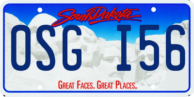 SD license plate 0SGI56