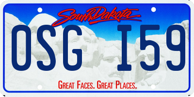 SD license plate 0SGI59