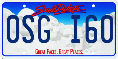 SD license plate 0SGI60