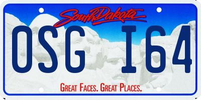 SD license plate 0SGI64