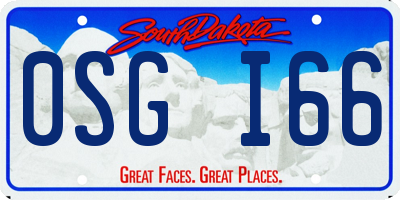 SD license plate 0SGI66