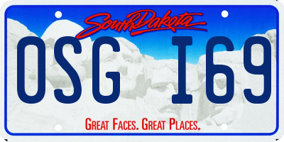 SD license plate 0SGI69