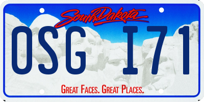 SD license plate 0SGI71