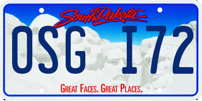 SD license plate 0SGI72