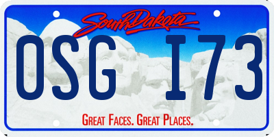 SD license plate 0SGI73