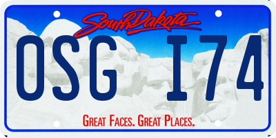 SD license plate 0SGI74