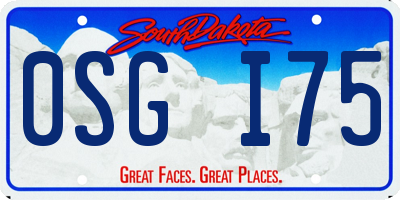SD license plate 0SGI75