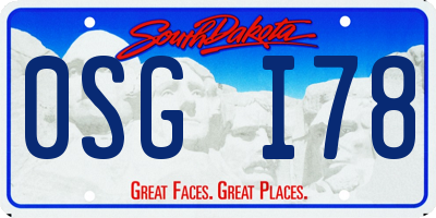 SD license plate 0SGI78
