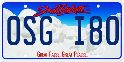 SD license plate 0SGI80
