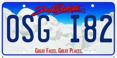 SD license plate 0SGI82