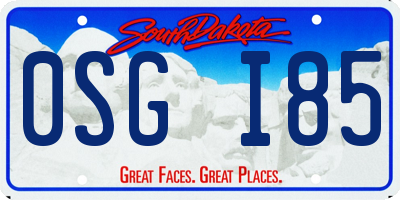 SD license plate 0SGI85