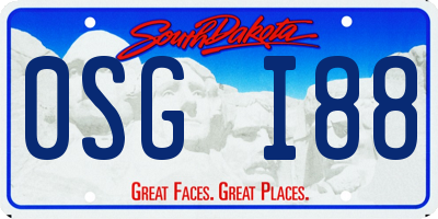 SD license plate 0SGI88