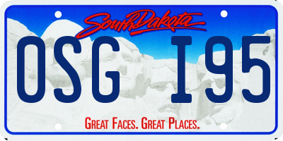 SD license plate 0SGI95
