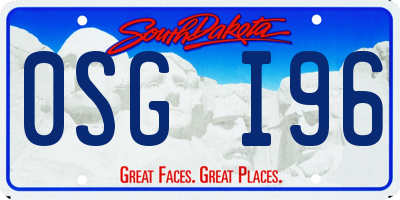 SD license plate 0SGI96