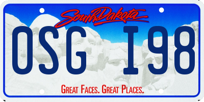 SD license plate 0SGI98