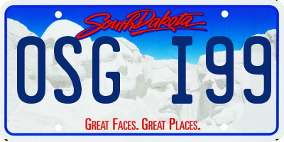 SD license plate 0SGI99