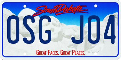 SD license plate 0SGJ04