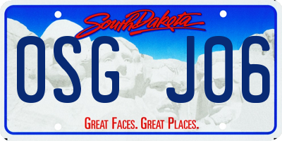 SD license plate 0SGJ06