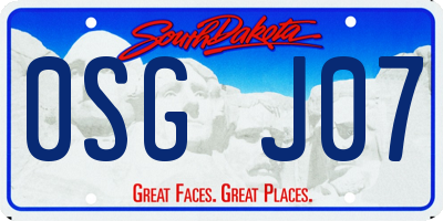 SD license plate 0SGJ07