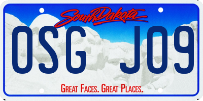 SD license plate 0SGJ09