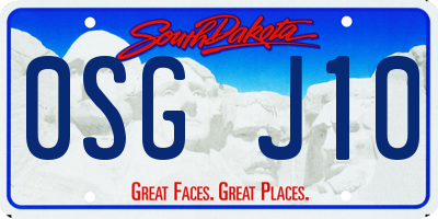 SD license plate 0SGJ10