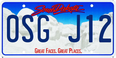 SD license plate 0SGJ12