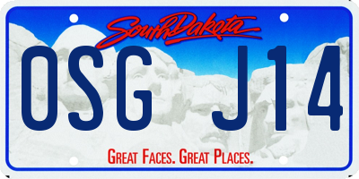 SD license plate 0SGJ14