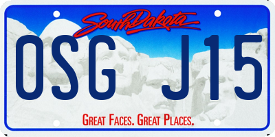 SD license plate 0SGJ15