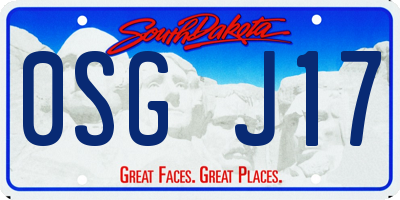 SD license plate 0SGJ17
